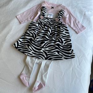 Carter’s 3 piece Zebra Print Jumper with top and leggings.